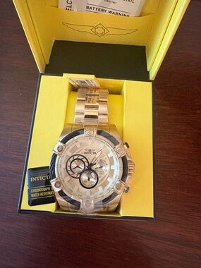 Invicta Bolt 55 mm Gold and Black Chronograph